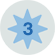 icono de una estrella con el número 3 en medio